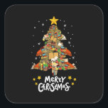 Merry Christmas Books Christmas Tree Light Reading Square Sticker<br><div class="desc">This is a great gift for your family,  friends during Hanukkah holiday. They will be happy to receive this gift from you during Hanukkah holiday.</div>