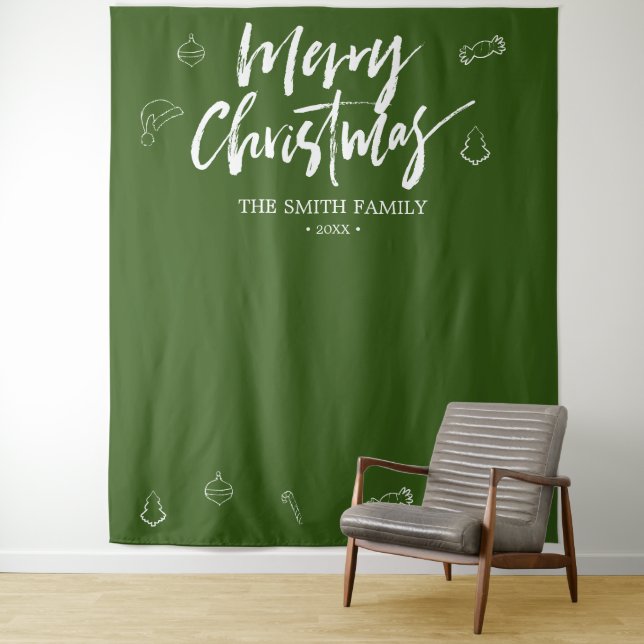 Merry Christmas  Booth Prop Photo Backdrop (In Situ)