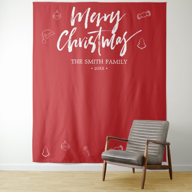 Merry Christmas  Booth Prop Photo Backdrop (In Situ)