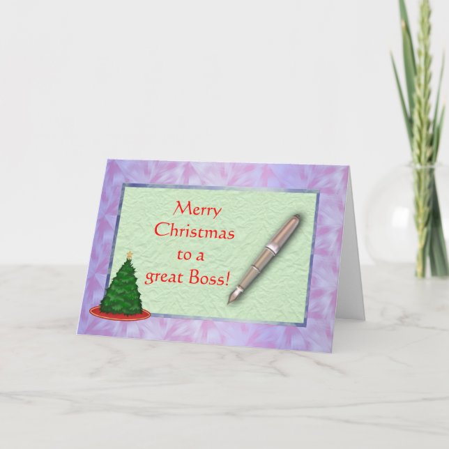 Merry Christmas Boss Christmas card with pen (Front)