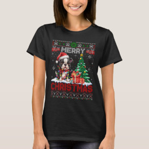 Merry Christmas Boston Terrier Dog Lovers Ugly Xma T-Shirt