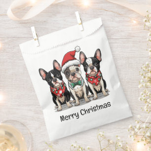 Merry Christmas Boston Terrier Dogs Favor Bag
