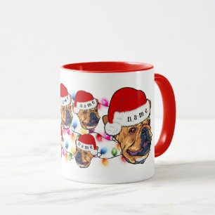 Merry Christmas Boston Terrier Santa Hat Dog Lover Mug