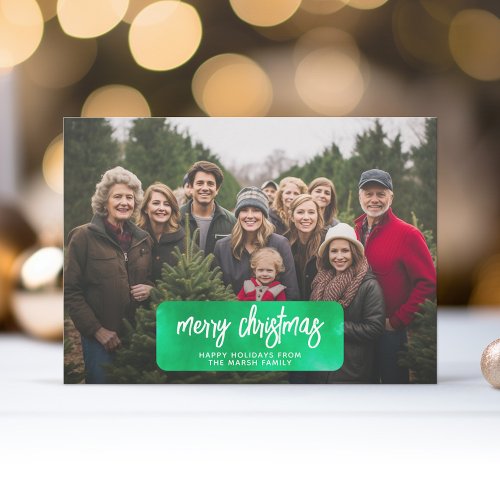 Merry Christmas Botanical Cheery Tie Dye _ Photo Holiday Card