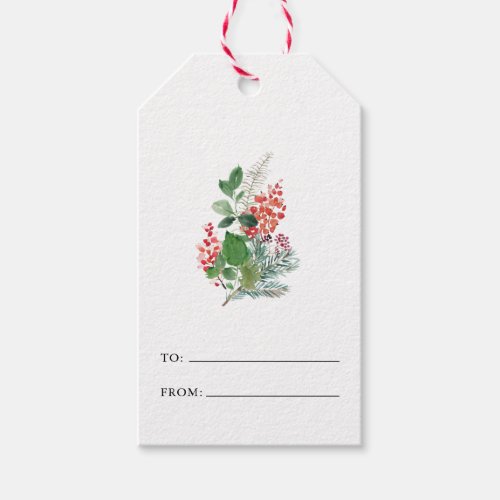 Merry Christmas Botanical Gift Tags