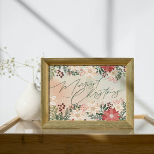 Merry Christmas   Botanical Splendor Holiday Poster