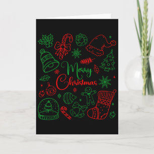 Merry Christmas Bow Santa Xmas Coquette Aesthetic  Card