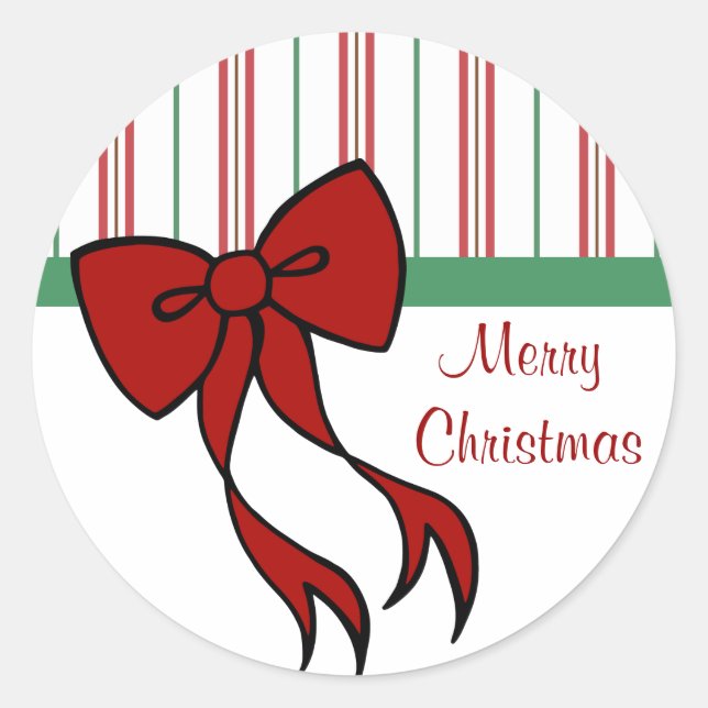 Merry Christmas Bow Stickers (Front)