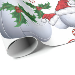 Merry Christmas Bowling Ball Santa Wrapping Paper 