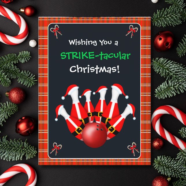 Merry Christmas Bowling  Postcard (Creator Uploaded)