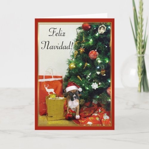 Merry Christmas Boxer Dog Card