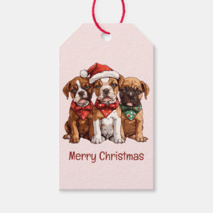 Merry Christmas Boxer Dogs Gift Tags