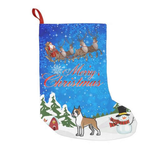 Merry Christmas Boxer Small Christmas Stocking