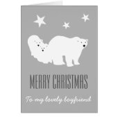Merry Christmas Boyfriend Polar Bears Card (Front)