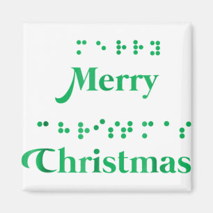 Merry christmas braille dots , xmas tops, holiday magnet