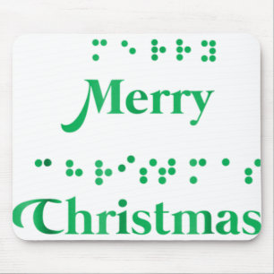 Merry christmas braille dots , xmas tops, holiday mouse pad