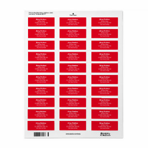 Merry Christmas Bright Red Business Return Label