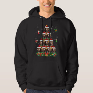 Merry Christmas Brittany Spaniel Dog Santa Tree Pa Hoodie