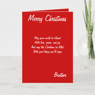 Merry Christmas brother cards
