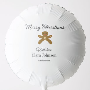 Merry Christmas brown cookies add name with love h Balloon