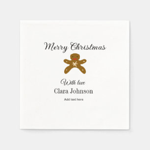 Merry Christmas brown cookies add name with love h Napkins