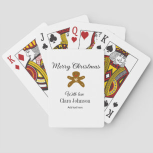 Merry Christmas brown cookies add name with love h Poker Cards