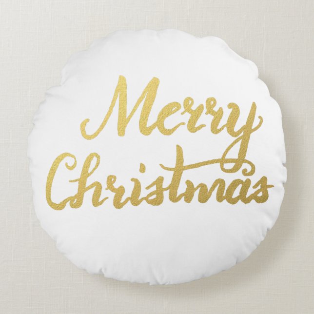 Merry Christmas brush script pillow (Front)