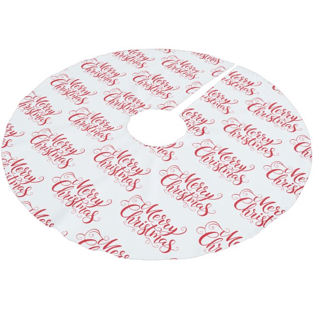 Merry Christmas Brushed Polyester Tree Skirt (Angled)