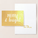 Merry Christmas Brushstroke Calligraphy Gold Foil Card
