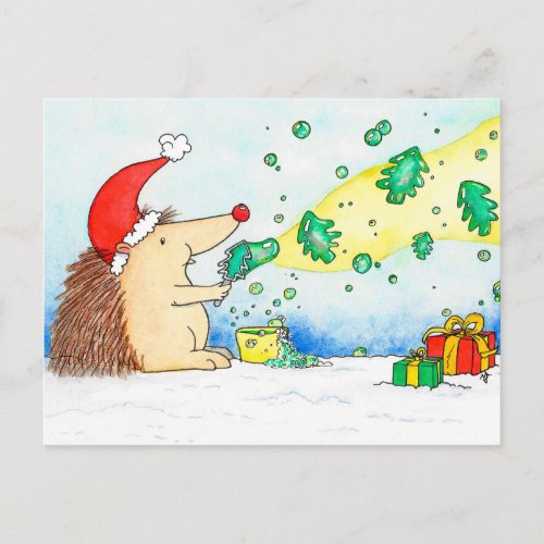 Merry Christmas Bubbles postcard by Nicole Janes