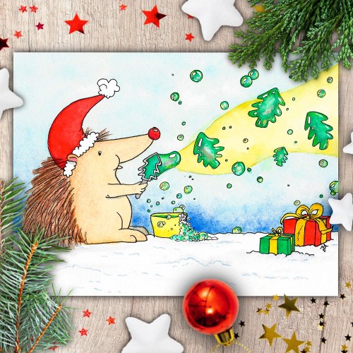 Merry Christmas Bubbles postcard by Nicole Janes