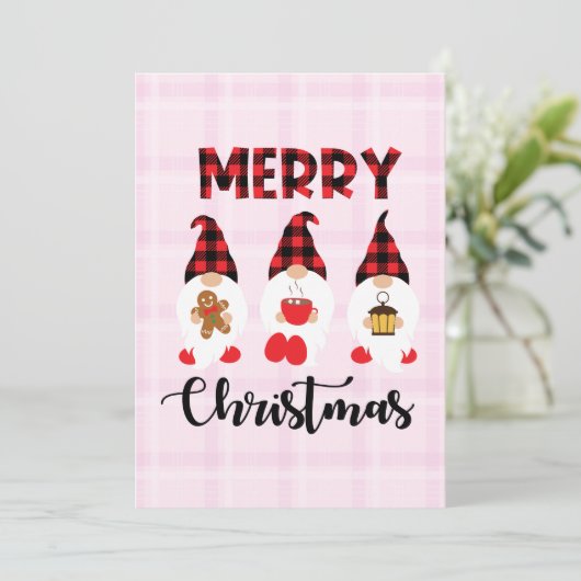 Merry Christmas- Buffalo Plaid Gnomes (Standing Front)