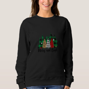 Merry Christmas Buffalo Plaid Leopard Sweatshirt