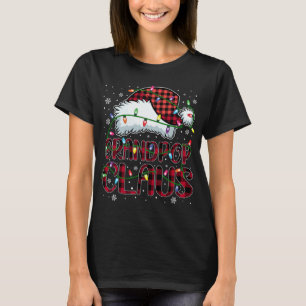 Merry Christmas Buffalo Plaid Red Santa Hat Grandp T-Shirt