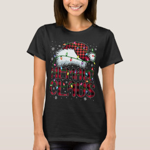 Merry Christmas Buffalo Plaid Red Santa Hat Memaw T-Shirt