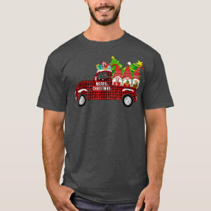 Merry Christmas Buffalo Truck Tree Red Plaid For M T-Shirt