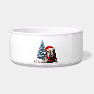 Merry Christmas Bulldog Bowl
