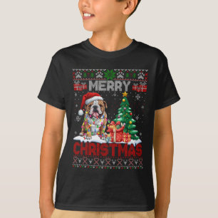 Merry Christmas Bulldog Dog Lovers Family Ugly Xma T-Shirt