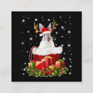Merry Christmas Bunny Gift For Bunny Lover Square Business Card