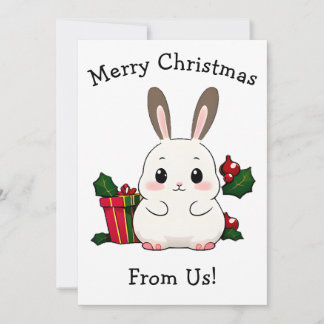 Merry Christmas Bunny One Holiday Card