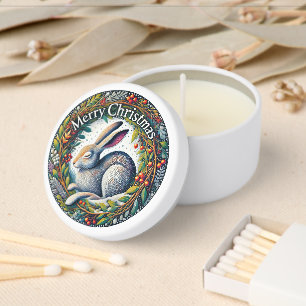 Merry Christmas Bunny Rabbit Mini Candle Favors
