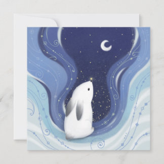 Merry Christmas: Bunny, the Moon & Stars Holiday Card