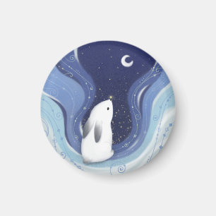 Merry Christmas: Bunny, the Moon & Stars Magnet