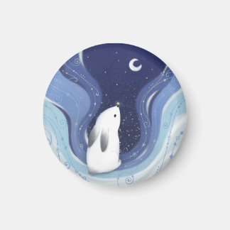 Merry Christmas: Bunny, the Moon & Stars Magnet