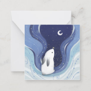 Merry Christmas: Bunny, the Moon & Stars Note Card