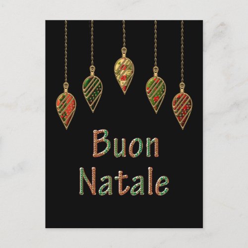 Merry Christmas Buon Natale Italian Holiday Postcard