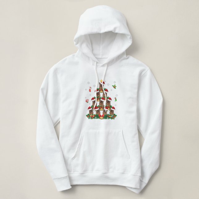 Merry Christmas Burmese Cat Santa Tree Pajama Swea Hoodie (Design Front)