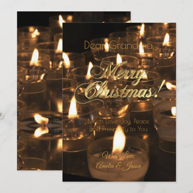 Merry Christmas Burning Candles Candlelight Invitation (Front/Back)