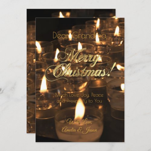 Merry Christmas Burning Candles Candlelight Invitation