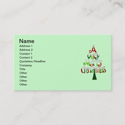 Merry Christmas Business Card